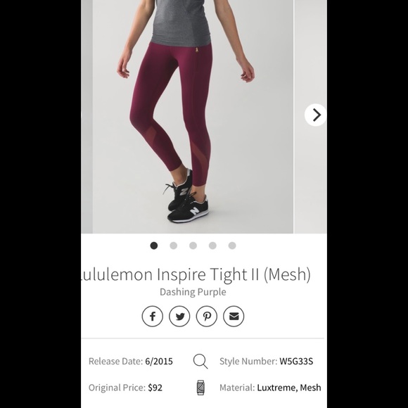 Lululemon Inspire tights size 4 - Picture 2 of 5